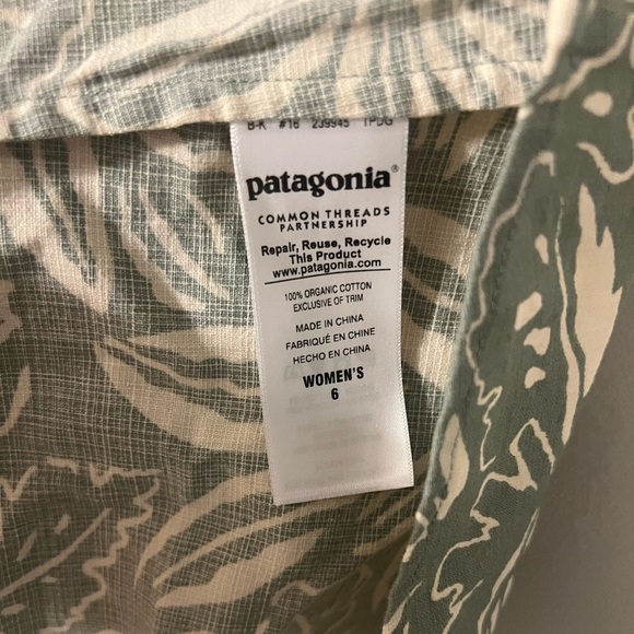 Limited Edition Patagonia Pataloha Green Tropical Print Sleeveless Dress Size 6 - Picture 6 of 11